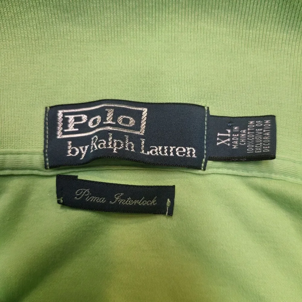 Polo Ralph Lauren Polo Shirt Mens XL Green Short Sleeve Pima Flesh Pony
